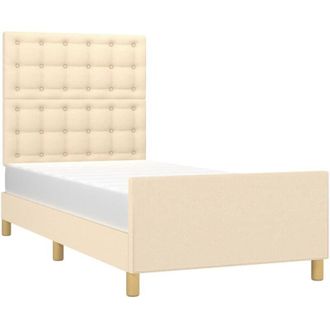 vidaXL Vidaxl - Estructura De Cama Con Cabecero De Tela Color Crema 80x200 Cm