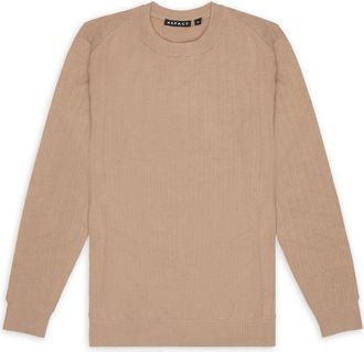 Aspact Aigue - Heren - Ronde hals truien - Beige - L - Truien & Vesten