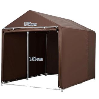 OEM Cobertizo Para Bicicletas, Dise&ntilde;o Impermeable, Con Capacidad Para Hasta 3 Bicicletas, Color Marr&oacute;n
