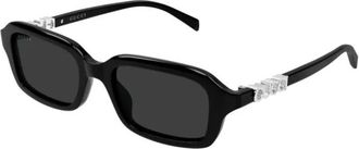 Gucci Rechthoekige Zonnebril - Dames - Zonnebrillen - Zwart - 50 MM - Accessoires