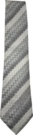 Missoni Zijden stropdas met grijs en wit patroon - unisex - Stropdassen - Veelkleurig - ONE Size - Accessoires