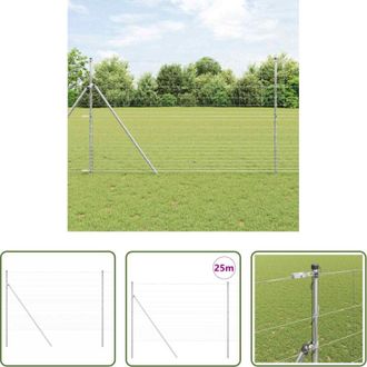 vidaXL Recinzioni in acciaio - Palo della recinzione Zincato 25 x 1,5 m Acciaio