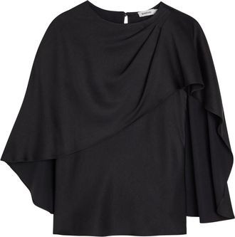 SIMKHAI Eliora Cape-effect Satin top - Black - XL (UK16 / XL)