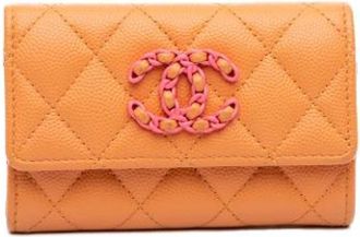 Chanel Tweedehands leren portemonnees - Dames - Vintage Accessoires - Oranje - ONE Size - Vintage