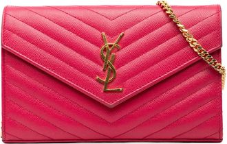 Saint Laurent Pre-owned Saint Laurent Grain De Poudre Classic Cassandre Chain Wallet Ladies GUE377828af-0618