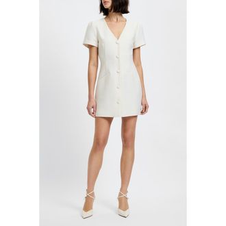 French Connection Taffeta Structured Minidress in 16-Parchment at Nordstrom, Size 10