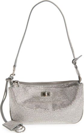 Balenciaga Mini Rodeo Crystal Embellished Leather Sling Pouchette in 1232 Smoke Grey at Nordstrom