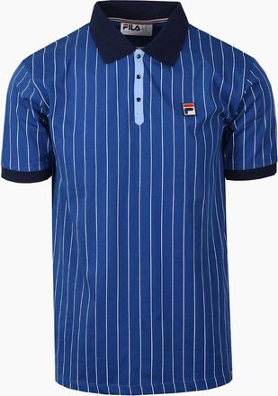 Fila Mens FILA BB1 VINTAGE STRIPED POLO LIMOGES/WHITE/NAVY - Limoges White Navy - Size: 38