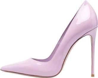 Generic Women Elegant Patent Leather High Heel Pumps Pointed Toe Office Work Dress Shoes Purple