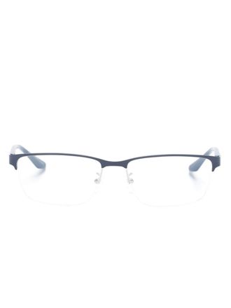 Emporio Armani logo-plaque half-rim glasses - Blue