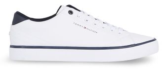 Tommy Hilfiger Sneaker TOMMY HILFIGER TH HI VULC CORE LOW LEATHER ESS, Herren, Gr. 41, bunt (wei&szlig;, dunkelblau), Leder, Lederimitat, Schuhe Sneaker, Freizeitschuh, Ha