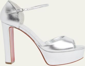 Christian Louboutin 130mm Sandaloo Metallic Platform Sandals