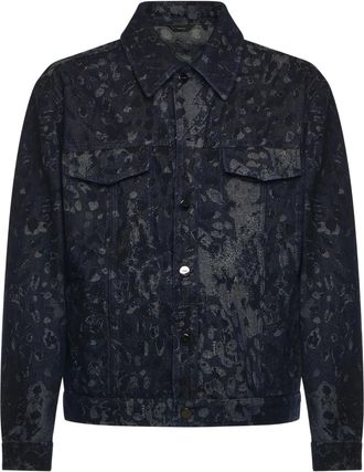 Fendi Giacca denim jacquard - Blu