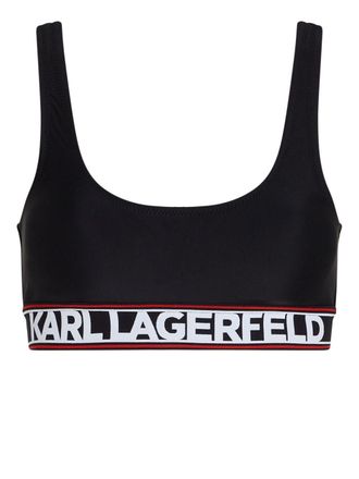 Karl Lagerfeld Bikinitop met logoband - Zwart