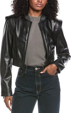 SIMKHAI Doreen Vegan Leather Bomber Jacket