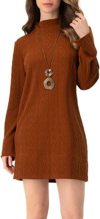 Ivonne Knitted Short Dress With Necklace in Brown at Nordstrom, Size Medium