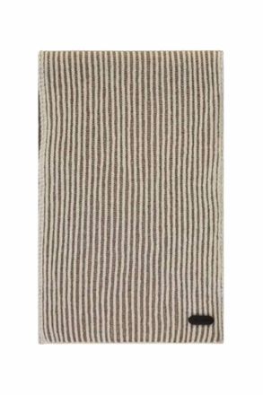 Moorer Womens Striped Knit Scarf In Milk/visone