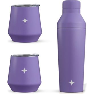 JoyJolt Stainless Steel Cocktail Shaker & Travel Cup Set in Purple at Nordstrom Rack