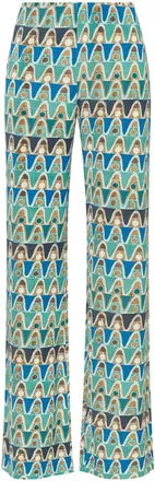 Maliparmi Maliparmi, Broeken, Dames, Blauw, S, Geometric Mimosa Broek