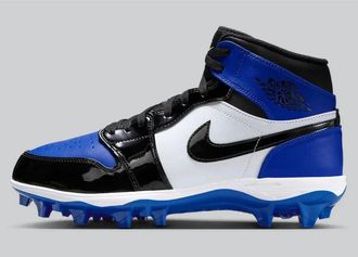 Nike Air Jordan 1 Mid TD FJ6805-401 Mens Game Royal White Football Cleat LIQ928