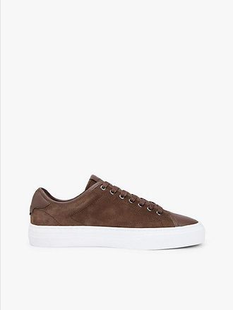 Tommy Hilfiger Leather Mixed Texture Court Trainers
