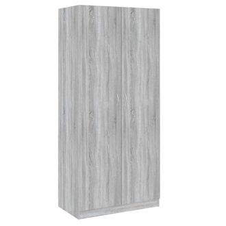 Berkfield Home Wardrobe Grey Sonoma 90x50x200 cm Engineered Wood | Size: 90 x 50 x 200 cm