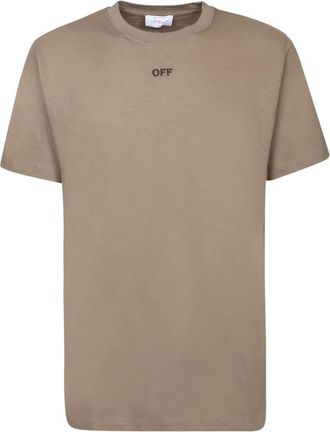 Off-white Off Stitch T-shirt - Heren - T-shirts - Beige - XS - Katoen - Tops