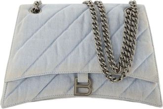 Balenciaga Denim Hobo Crush Tas in Bleu - Dames - Schoudertassen - Blauw - ONE Size - Denim - Tassen