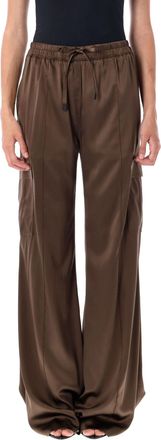 Tom Ford Womens Stretch Silk Satin Cargo Pj Pants - Brown - Size EU 34 (Womens)