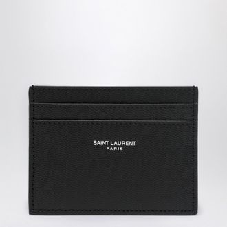 Saint Laurent Black textured leather card holder