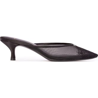 Black Suede Studio Cara 50 Mesh Mule in Black Mesh at Nordstrom, Size 37.5