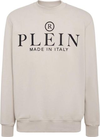 Philipp Plein Sweatshirt LS - Heren - Sweatshirts - Beige - XL - Katoen - Hoodies & sweatvesten