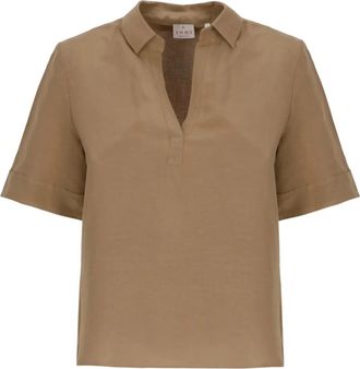 Marella Overhemden, Dames, Bruin, XS, Linnen, Emmsante Blouse