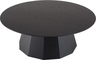 Macabane Mesa de centro redonda negra 90x90 cm