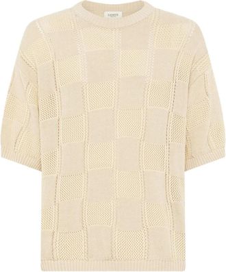 Laneus Ronde hals gebreide kleding - Heren - Ronde hals truien - Beige - L - Truien & Vesten