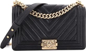 Chanel Boy Flap Bag Chevron Lambskin Old Medium shoulder bag - Zwart