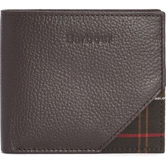 Barbour Tarbert Leather Bifold Wallet in Chocolate Brown at Nordstrom