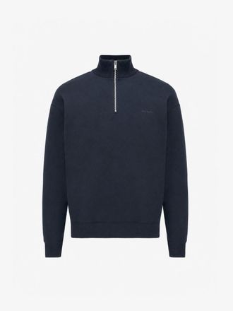 Genti Turtle Half Zip Sweater | Donkerblauw