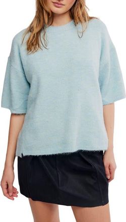 Free People Margot Oversize Short Sleeve Sweater in Angel Falls Melange at Nordstrom, Size X-Large