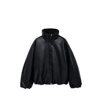 Anine Bing CYRUS JACKET - BLACK RECYCLED LEATHER