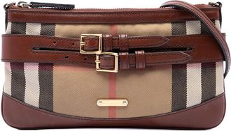 Burberry Pre-owned Burberry House Check Canvas Bridle Peyton Crossbody Ladies P39TXL3E3ORFGO22