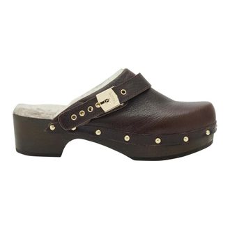 Scholl Schoenen - Dames - Klompen - Bruin - 36 EU - Leer - Schoenen