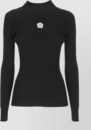 Kenzo slim-fit high-neck embroidered knitted top