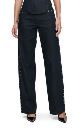 DL1961 Kaylen Embellished Rhinestones High Waist Soft Curve Barrel Jeans in Eternity Embellished at Nordstrom Rack, Size 23