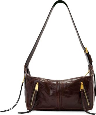AllSaints Jean Ray Leather Shoulder Bag in Cognac Brown at Nordstrom