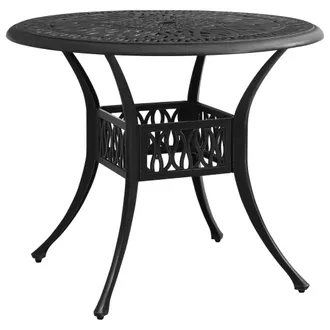 vidaXL Mesa De Jard&iacute;n Aluminio Fundido Negra 90x90x74 Cm Vidaxl