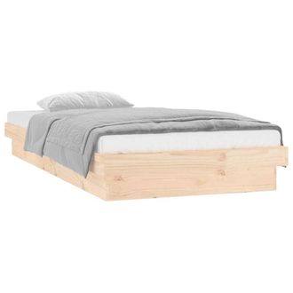 vidaXL Estructura De Cama Led Sin Colch&oacute;n Madera Maciza 90x200 Cm Vidaxl