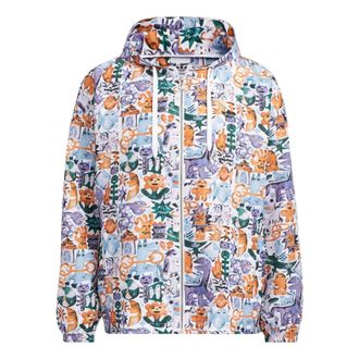 adidas Originals Knit COL AOP Jackets White Orange Purple HR6438