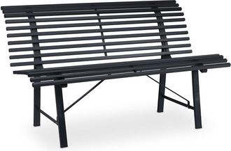Relaxdays Relaxdays - garden bench, 2 seater, 130 x 75 x 79 cm (LxWxH), durable steel, weatherproof outdoor seating, anthracite