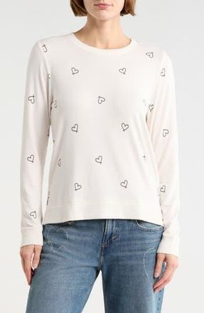 Lucky Brand Crewneck Pullover in Black Cream Multi at Nordstrom Rack, Size X-Small